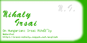 mihaly irsai business card